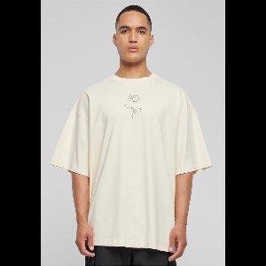 Merchcode - Spring Rose Huge Heren Tshirt - L - Gebroken wit