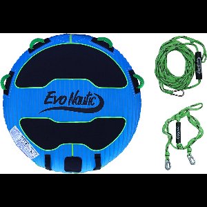 EvoNautic Funtube Package - Geschikt voor 1 persoon of 2 kinderen - Diameter van 132 cm - Funtube Complete Set - Band voor achter de Boot - Met Touw en Bridle