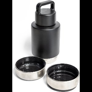 WeMi 3-in-1 RVS Drinkfles 950ml – Waterfles met Snackvak & Afneembare Drinkbeker – Draagbare Thermosfles – BPA-vrij & Lekvrij – Ideaal voor Wandelen, Sport, Reizen & Outdoor