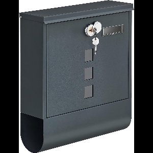 Brievenbus, wandbrievenbus, brievenbus, koperen slotcilinder met draaikap, naamplaatje, krantenhouder, eenvoudig te installeren, 10 x 30,8 x 33,8 cm - Antracietgrijs - GMB20AG