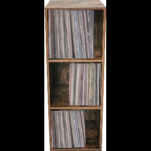 VDD Vinyl - Platenspeler Meubel - Lp kast - Vinyl kast - Platenspeler kast - Lp meubel - Platen kast - Vinyl opberg systeem - Lp platen opbergkast - Opbergen lp vinyl platen - Vinyl opbergkas - Vinyl houder - 3 open vakken - 33 x 34 x 100 cm - Bruin