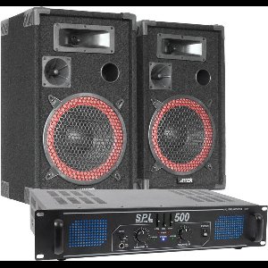 DJ set - 500W DJ set met versterker, speakers en luidsprekerkabel. Perfect voor de startende DJ!