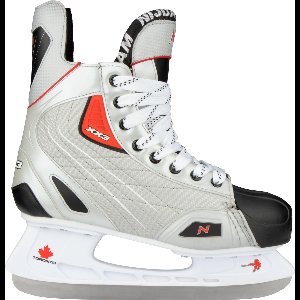 Nijdam IJshockeyschaats - Polyester - Deluxe - Zilver/Zwart - Maat 45