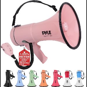 Pyle Megafoon Speaker – 50 Watt Draagbare PA Bullhorn met Sirene en Verstelbaar Volume – 50 Watt – Bereik tot 1100 m²