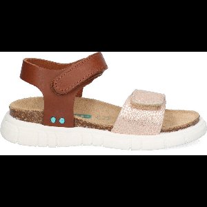 BunniesJR Bregje Beach Meisjes Sandalen - Cognac/Roze - Imitatieleer - Klittenband