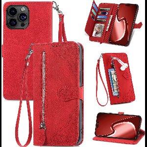 Hoesje geschikt voor Samsung Galaxy A35 - Bookcase - Koord - Pasjeshouder - Portemonnee - Bloemenpatroon - Kunstleer - Rood