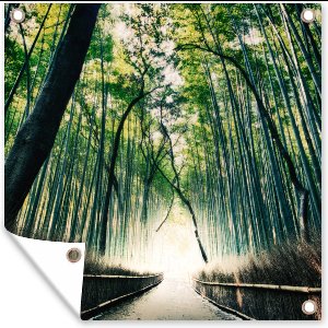 Tuindoek Bamboebos in Arashiyama in Japan - 100x100 cm