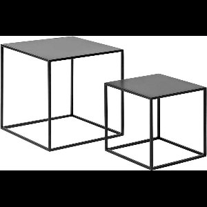 Beekwilder LVT Quadro Black - Tafel - Set 40cm en 30cm - Zwart - Kubus - Plantentafel