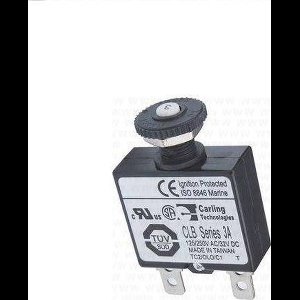 Blue Sea Systems Thermische Drukknopschakelaar Met Snelkoppelingsklemmen Zwart 20 A