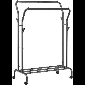 IN.HOMEXL - Kledingrek Thurmond - kledingrek metaal - kledingrek op wieltjes - 103 x 155 x 52 cm (B x H x T) - Zwart