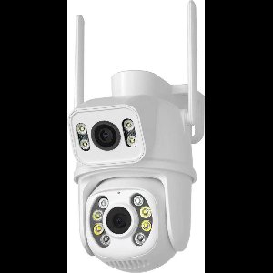 Xd Xtreme - Dual lens beveiligings camera - 2 camera's in een behuizing - wit - PTZ - waterdicht - Bluetooth - Wi-Fi - LAN