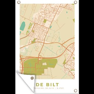 Muurdecoratie De Bilt - Kaart - Stadskaart - Plattegrond - 120x180 cm - Tuinposter - Tuindoek