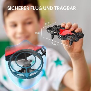 SkyDuel A24 – Set van 2 Mini Drones voor Kinderen met Gevechtsmodus, 4 Batterijen, 3D Flips, Cirkelvlucht & 360° Propellerbescherming – Speelgoed Drone met Afstandsbediening en Throw & Go Functie – Blauw & Roo-Novihome