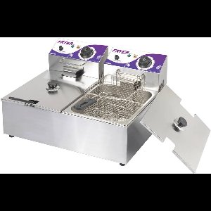 6 + 6 l Dubbele friteuse 12 l Controlelampje RVS