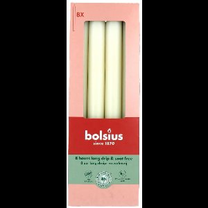 Bolsius - Dinerkaarsen - 230/20 - 8 stuks per verpakking - Soft Pearl