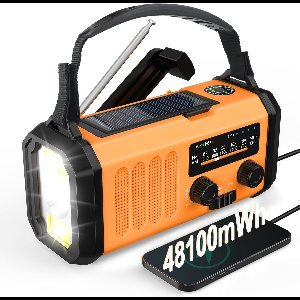 Unyqoos® Draagbare noodradio met zwengel, zaklamp en kompas voor noodgevallen