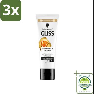 3 x Gliss - Split-Ends Cream - Tegen Gespleten Haarpunten - 50 ml - Grootverpakking - Gespleten Haarpunten - Haarverzorging - Haarcrème - Leave-in Crème - Haarbreuk Voorkomen