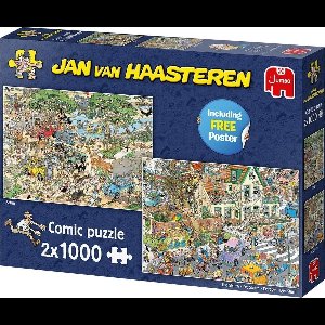 Jan van Haasteren - Safari & Storm - 2-in-1 puzzel - 2 x 1000 stukjes puzzel - Legpuzzel