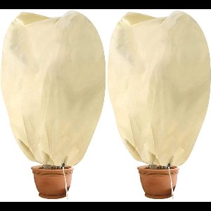 Gigicial Plantenhoes - Plantenhoezen Voor Vorstbescherming - Bescherming Tegen Koud, Wind En Regen -2 Stuks - Voor Buitenplanten Beige