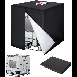 YOZHIQU Waterreservoirhoes - 1000L - Tankhoes - Waterdicht en winddicht - Met ritssluiting - Beschermhoes voor containers - Geschikt voor waterreservoirs van 1000 liter - 120 x 100 x 116 cm