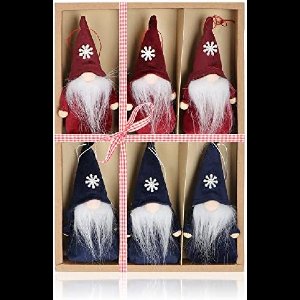 ST TRADING Kerstman Boomhangers - 6 Stuks Feestelijke Kerstversieringen