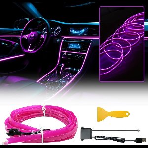 White-Label® Auto Interieur Verlichting - Led Strip Auto – 6M – Met App - Paars