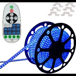 LED Strip Blauw - 50 meter in een ROL - 220V - 2835SMD - 180L/M - IP65 - Met IR 23 knops afstandsbediening