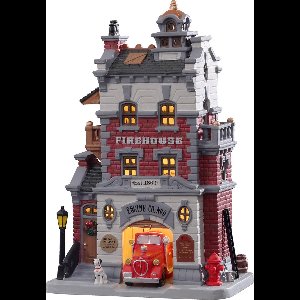 Lemax - 'Engine Company No. 9' - Verlicht gebouw - Exclusief adapter (werkt ook op batterijen)