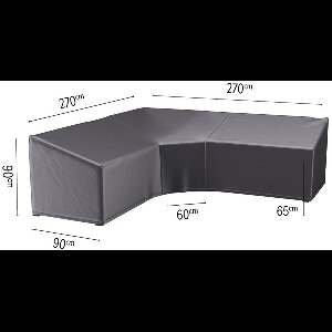 Platinum AeroCover - Loungebankhoes L-vorm Trapezium - 270x270x90xH65/90cm - Ademend - Waterproof - Hoge kleurechtheid