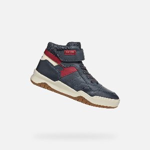 GEOX PERTH JONGENS Sneakers - MARINEBLAUW/DONKERROOD - Maat 36