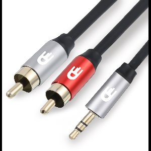 Drivv. 3.5mm naar 2RCA Kabel - AUX naar RCA Kabel - Jack naar 2RCA Kabel - Audio Cable - PVC - 1 Meter