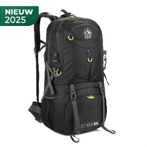 Backpack - Explorer Pro - Zwart-Wit - Wandelrugzak - Trekking Rugzak - Heupriem - Lichtgewicht - 60 Liter