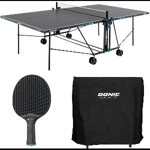 Donic Outdoor Tafeltennistafel Style 600 - Weerbestendig, Inclusief 2 Batjes, 6 Ballen en Beschermhoes – Ideaal voor Buiten, Tuin en Training