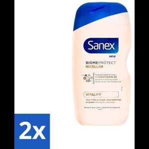 Sanex - BiomeProtect Micellair - Douchegel - Vitaliteit - 0% Sulfaat - Alle Huidtypes - 400 ml - Voordeelverpakking - 2 stuks