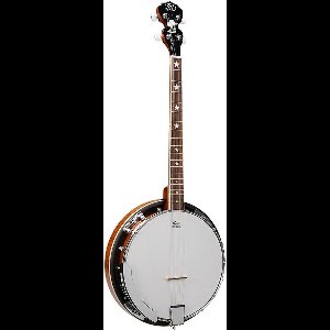 SX BJ404 4-Snarige Banjo – Naturel Satin, Matte Finish, Inclusief Gigbag