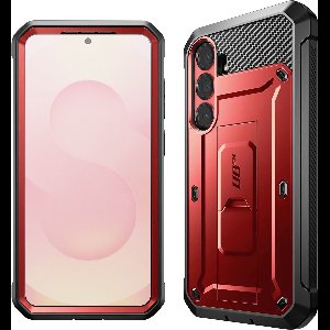 Supcase, Integraal hoesje Geschikt voor Samsung Galaxy S25 Schokbestendig Crutch Support, Rood