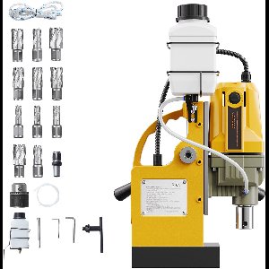 Magnetische BoormAChine - 1400W Motor, 1,6 Inch Boordiameter, 2810 Lbf Draagbare Elektrische MagneetboormAChine, Wordt Geleverd met 11 Kernboren, Snelheid 800 Tpm