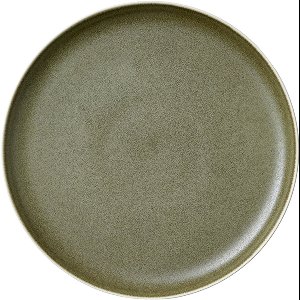 Studio Round North lunchbord, ontbijtborden keramiek, modern design, 21 cm, 1 stuk, matte white/matte moss