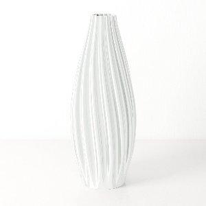 Dastium Home - Grote Vaas Glanzend Wit - H50 cm - Luxe vaas voor zijden bloemen - Woonaccessoire van gerecycled plastic - Elegante kleurrijke vaas