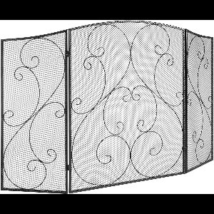 3-Delig Haardscherm, Stevige Vonkenvanger Van Ijzergaas, 122 X 76,7 Cm, Geen Montage Nodig, Vrijstaand Hek voor Woonkamer, Woondecoratie, Vintage