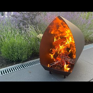 Magma Tuinhaard RVS/Zwart | vuurkorf | houtkachel | geschikt voor op terras en bij overkapping