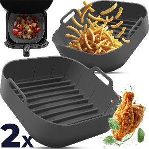 Fentic Airfryer Siliconen Bakje – 2 Stuks – 20,5 cm – Herbruikbaar – Geschikt voor Philips, Cosori, Ninja, Cecotec, Tefal, Princess – Accessoires voor Airfryers