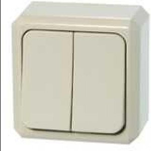 MERTEN opbouwschakelaar - Dubbel - Serieschakelaar - Crème