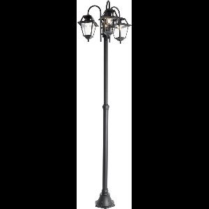 QAZQA berta - Klassieke Lantaarn - 3 lichts - H 235 cm - Zwart - Buitenverlichting