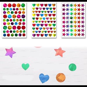1710 pieces 30 sheets rubber stickers sterren harten cirkels - multifunctionele beloning kinderen decoratie cadeau knutselen kids markeren organiseren object thuis klaslokaal kantoor