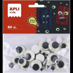 APLI Kids knutsel ogen glow in the dark - 50 stuks creatief speelgoed.