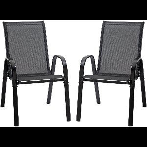 Outsunny-Gartenstuhl-70cm x 54cm x 90cm-Schwarz