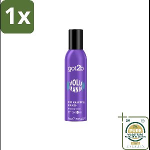 1 x Got2B - Volumemousse - Volumania 24H - 250 ml- Haar Volume - Volumemousse - 24 Uur Hold - Vegan Haarproduct - Natuurlijke Formule