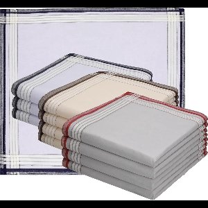 Stunq® 12 stuks stoffen zakdoekenset Leo 4 100% katoen afmeting 40x40 cm