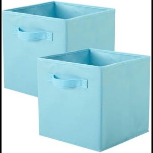 ST TRADING Opvouwbare Stoffen Opbergdozen - 2 Stuks - Blauw